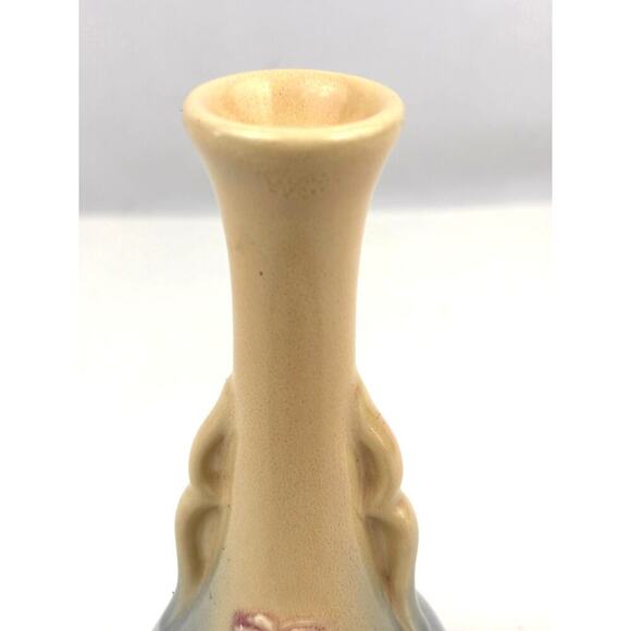 VTG Hull Art Pottery Tulip Blue Jardiniere Vase Planter Art Deco USA 6.75" - Picture 5 of 13